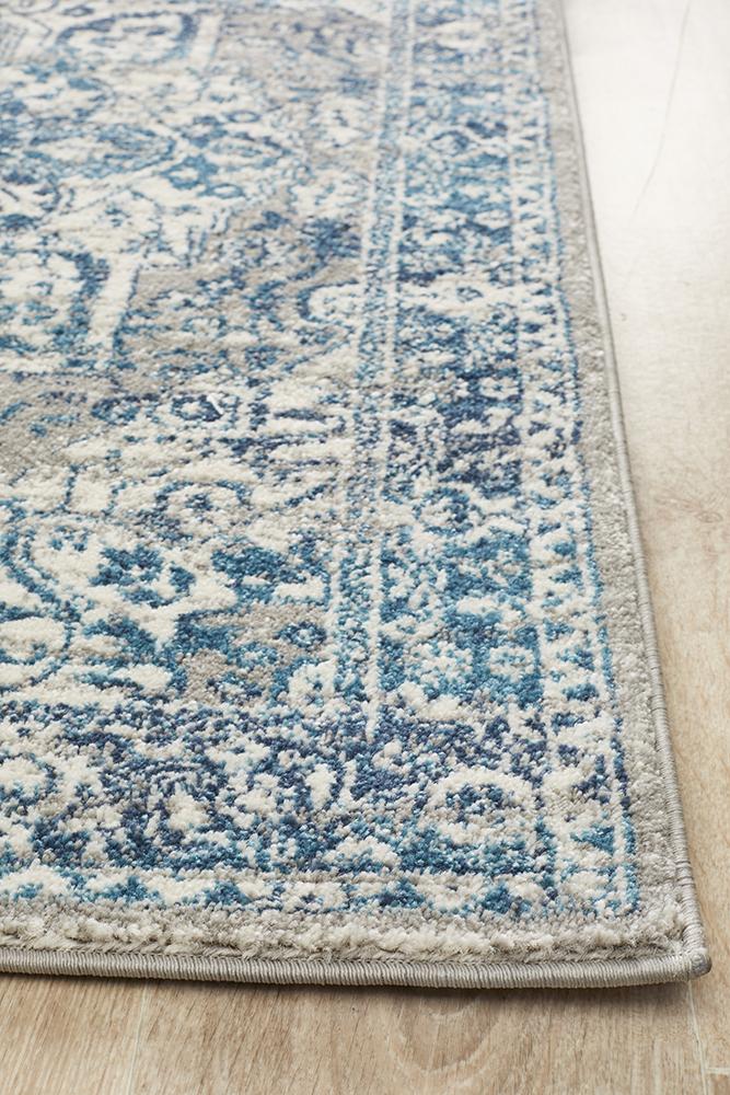 Eclectic Diverse Blue Runner Rug