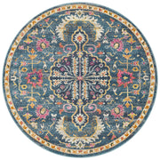 Eclectic General Navy Round Rug