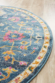 Eclectic General Navy Round Rug