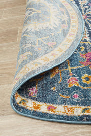 Eclectic General Navy Round Rug