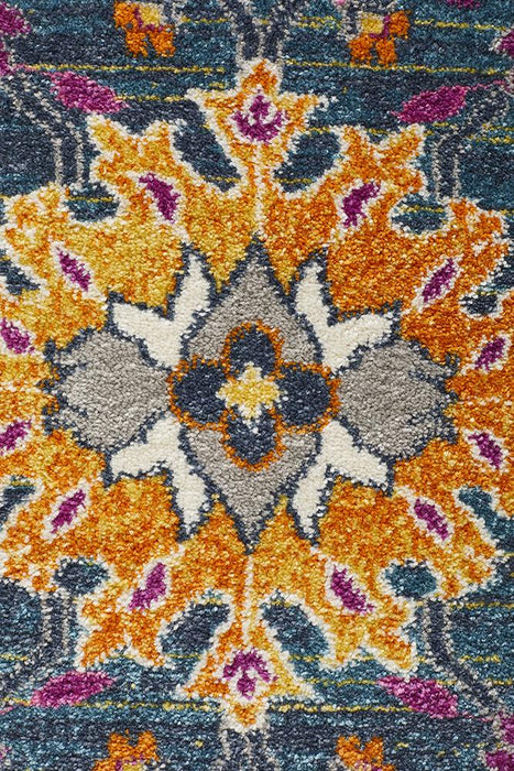 Eclectic Critical Blue Round Rug