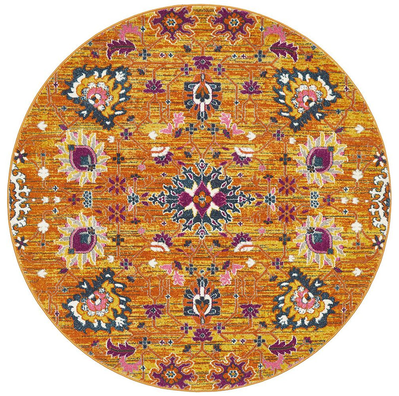 Eclectic Critical Rust Round Rug