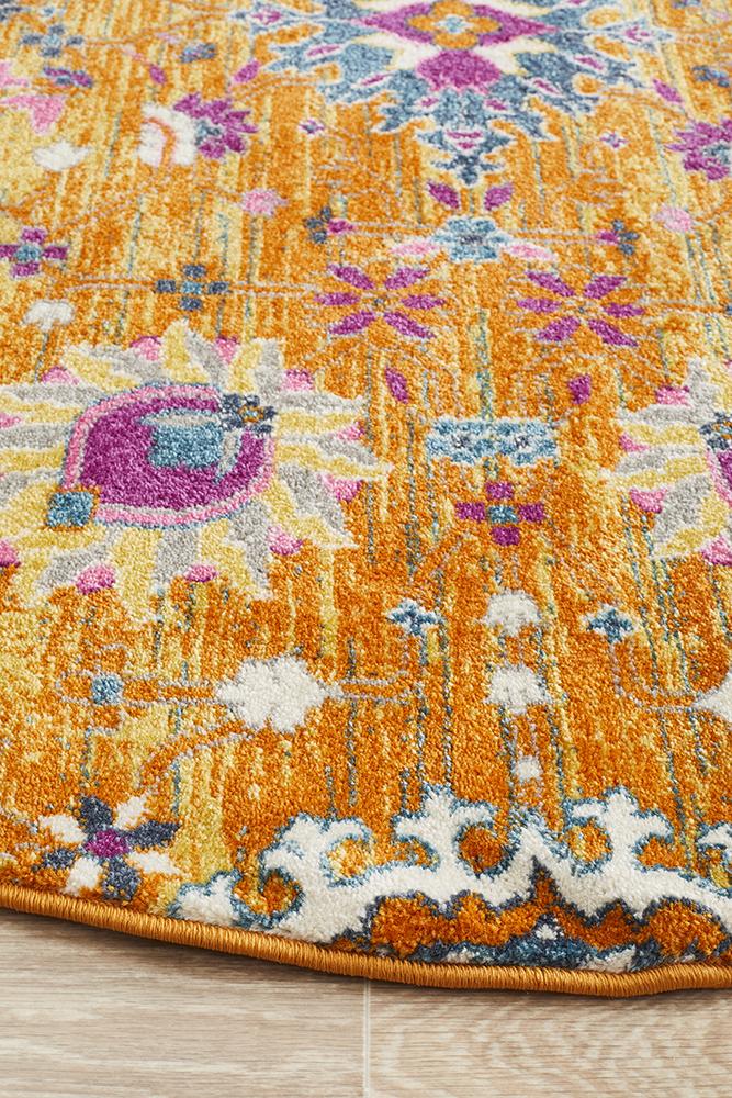 Eclectic Critical Rust Round Rug