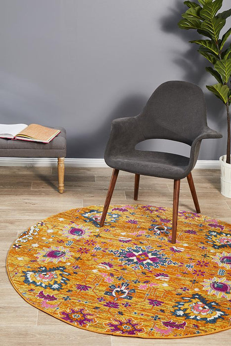 Eclectic Critical Rust Round Rug
