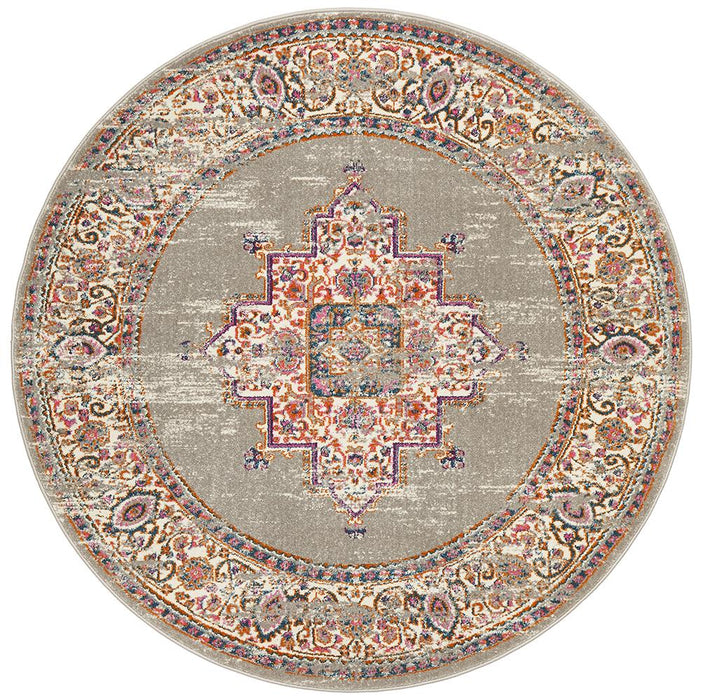 Eclectic Criticalne Grey Round Rug