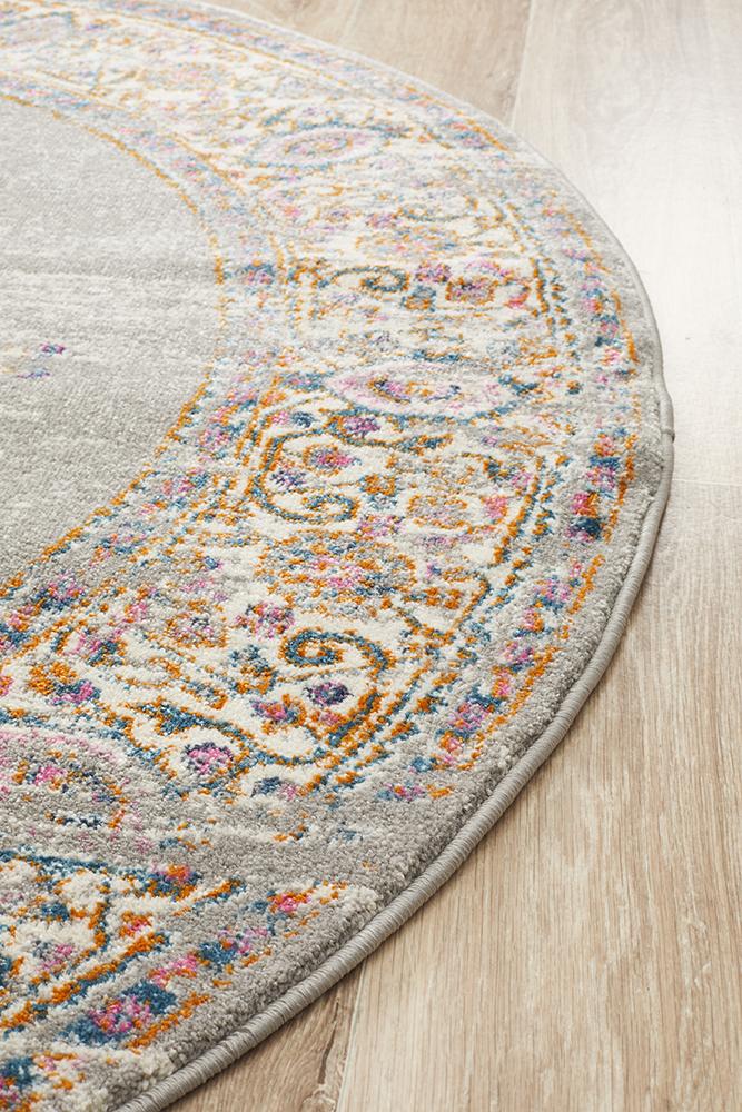 Eclectic Criticalne Grey Round Rug
