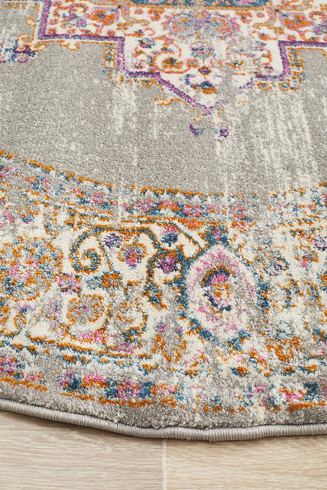 Eclectic Criticalne Grey Round Rug