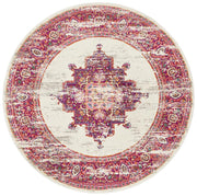 Eclectic Criticalne Pink Round Rug