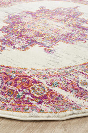 Eclectic Criticalne Pink Round Rug