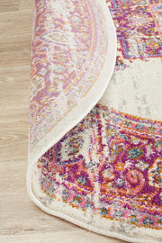 Eclectic Criticalne Pink Round Rug