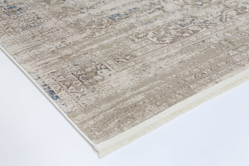 Cordelia Medalion Beige Blue Rug