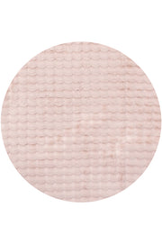 Bubble Machine Washable Blush Round Rug
