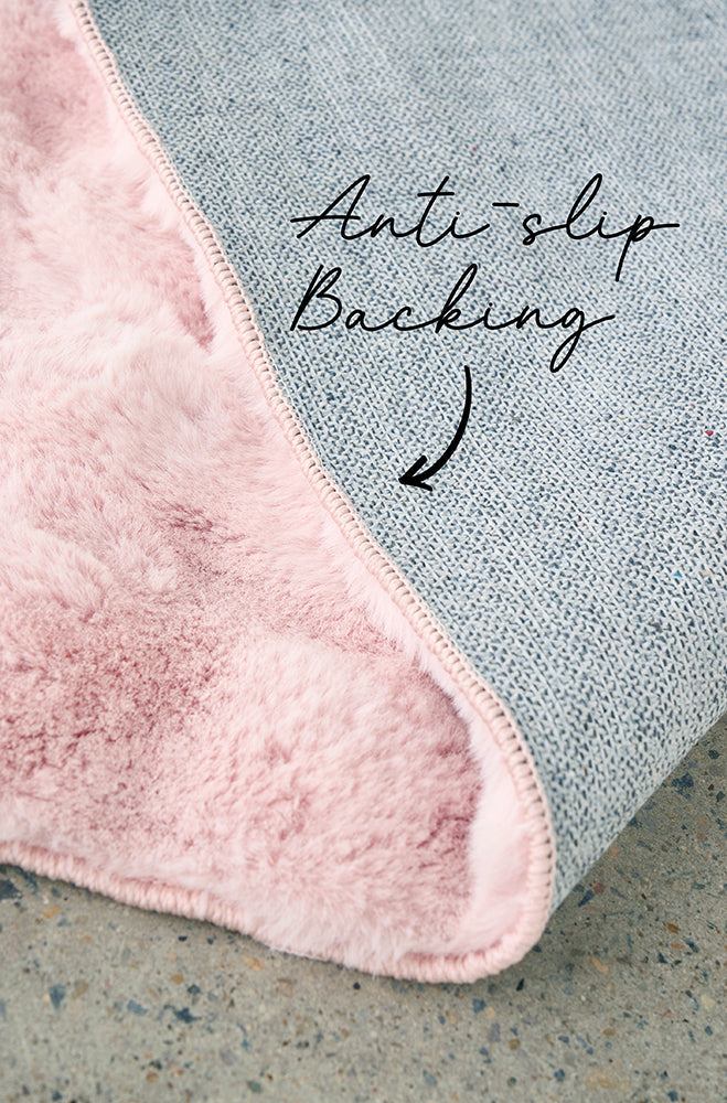 Bubble Machine Washable Blush Rug