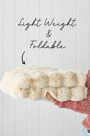 Bubble Machine Washable Natural Round Rug