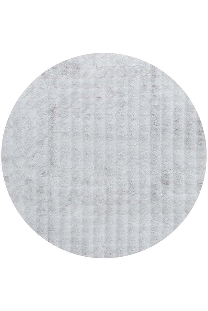 Bubble Machine Washable Silver Round Rug