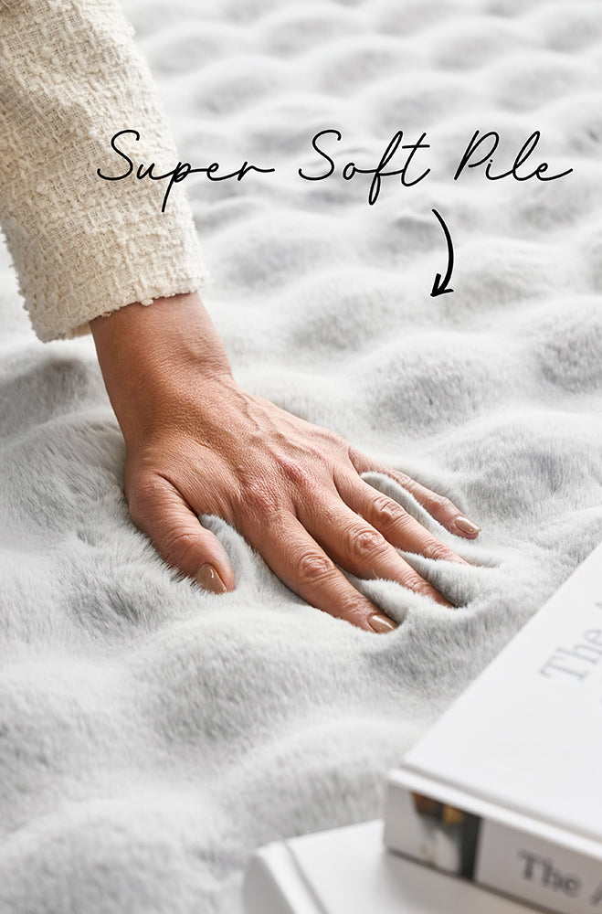 Bubble Machine Washable Silver Rug