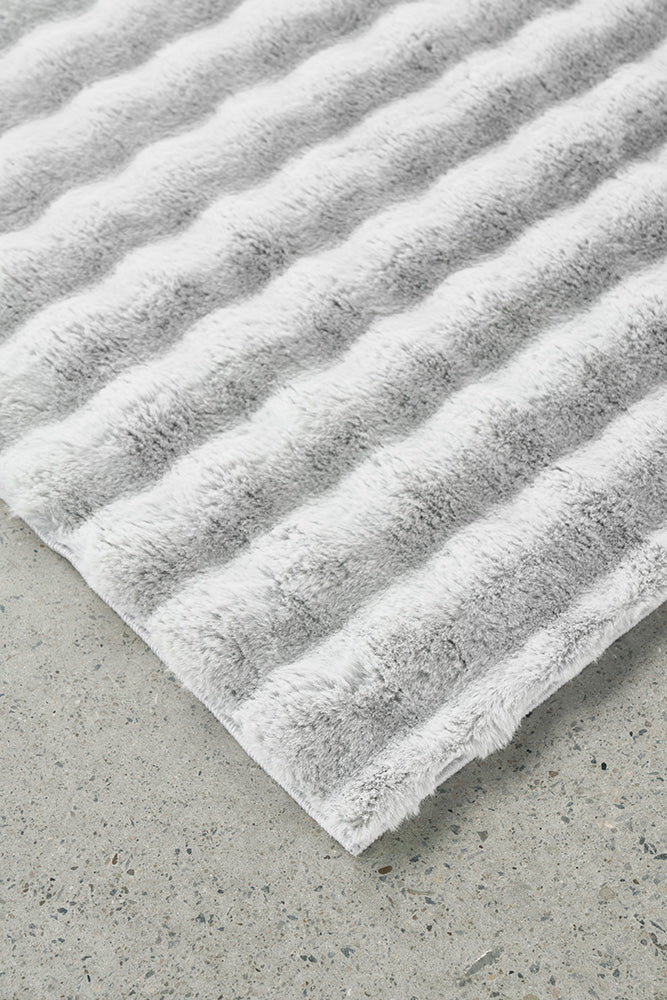 Bubble Machine Washable Silver Rug