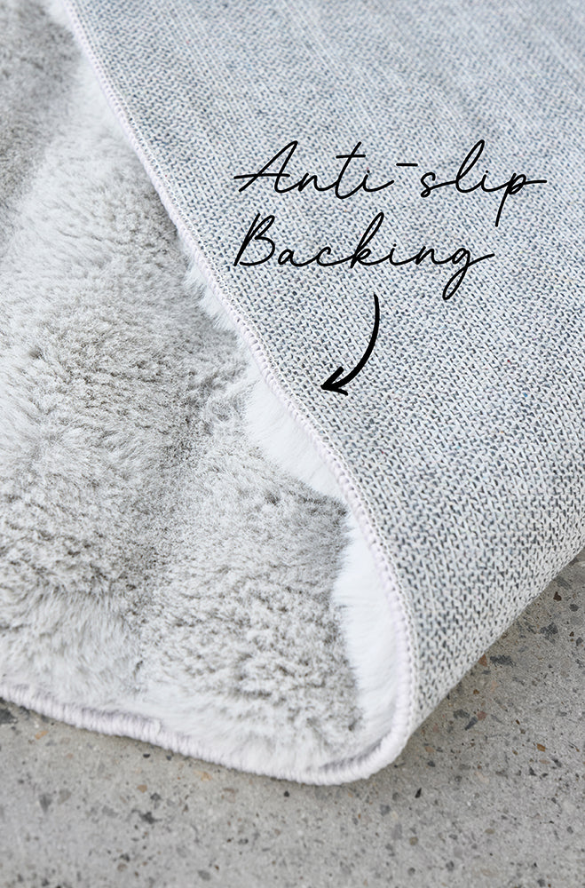 Bubble Machine Washable Silver Rug