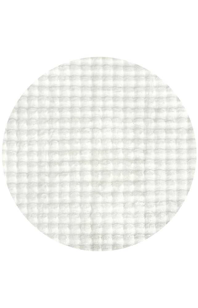 Bubble Machine Washable White Round Rug