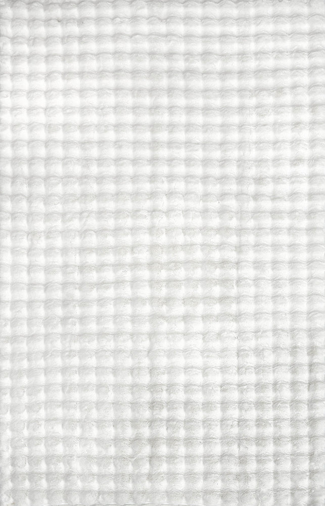 Bubble Machine Washable White Rug