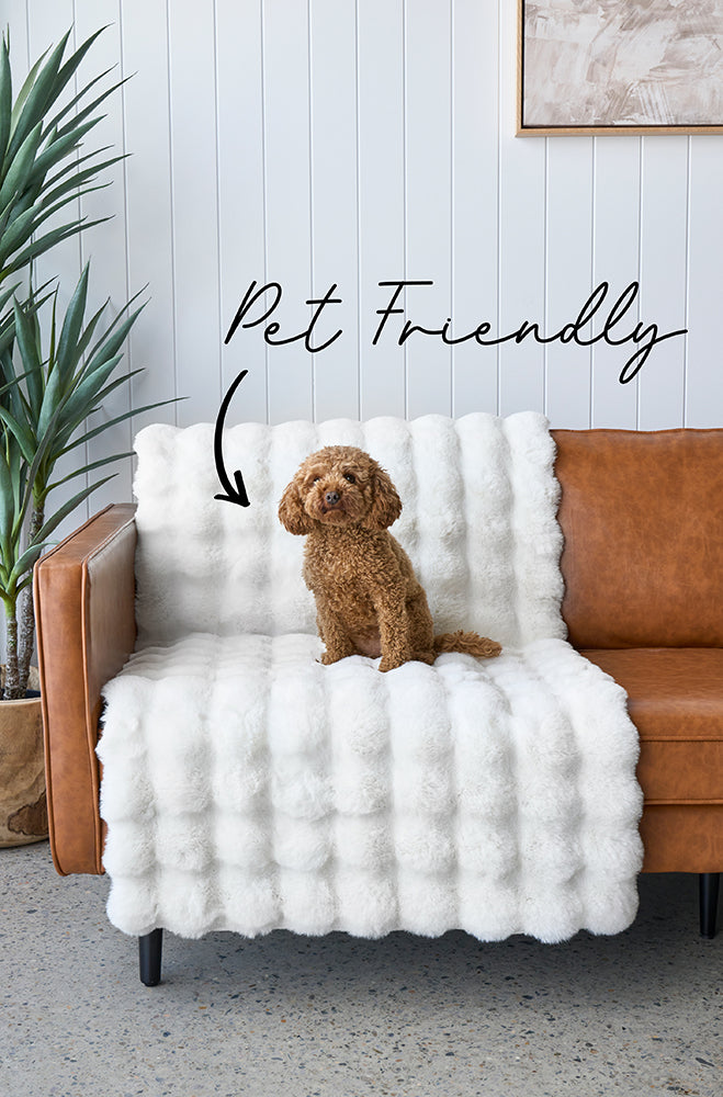 Bubble Machine Washable White Rug