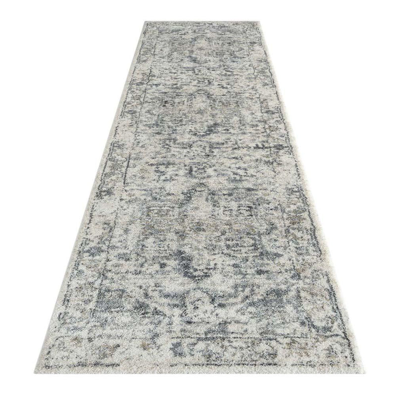 Floret Pompon Grey Runner Rug