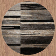 Beantown Line Beige Round Rug