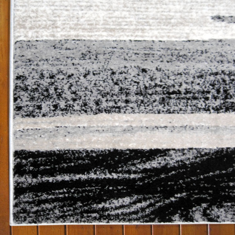 Beantown Line Grey Runner Rug