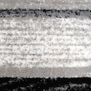 Beantown Line Grey Runner Rug