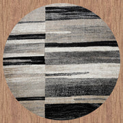 Beantown Line Grey Round Rug