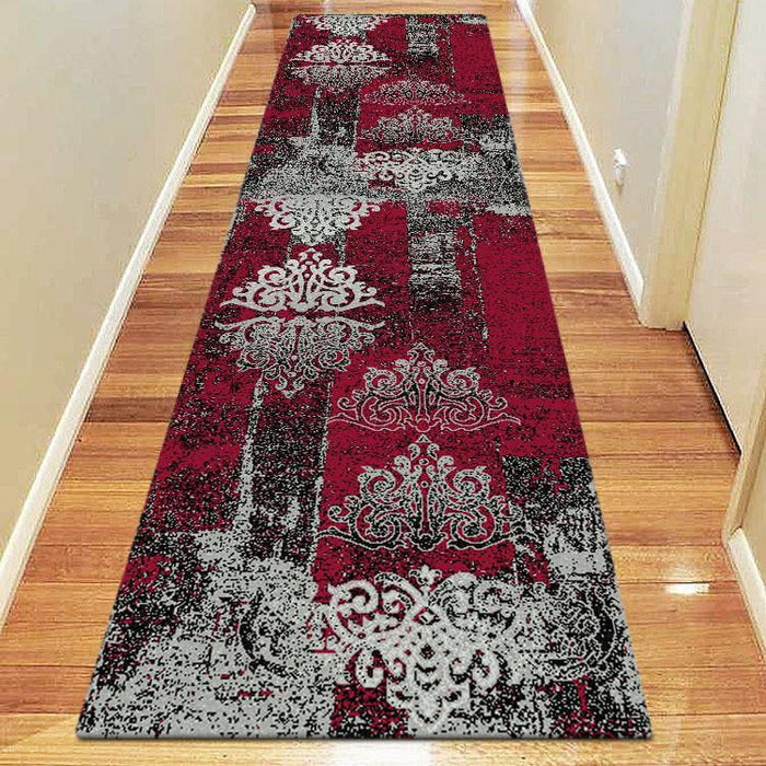 Boston Collection 6968 Red Runner Rug