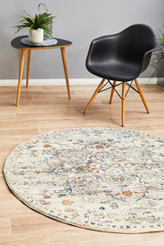 Rhythmic Musical Silver Round Rug