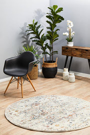 Rhythmic Musical Silver Round Rug