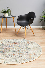 Rhythmic Musical Silver Round Rug