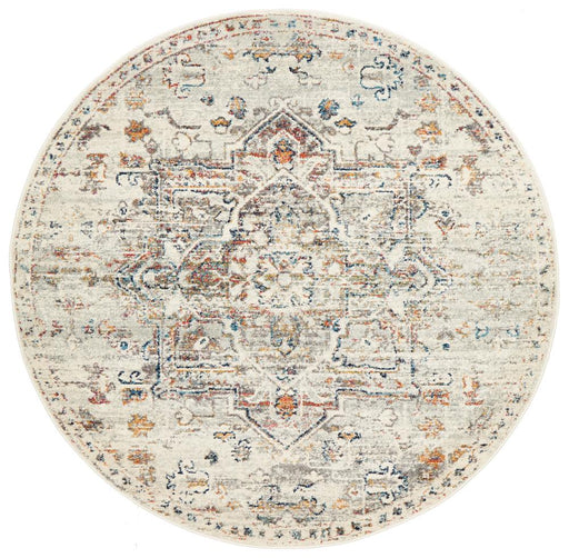 Rhythmic Musical Silver Round Rug