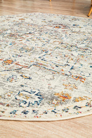 Rhythmic Musical Silver Round Rug