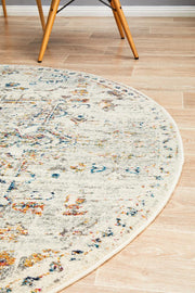 Rhythmic Musical Silver Round Rug