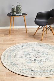 Rhythmic Smooth White Round Rug