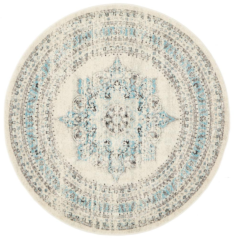 Rhythmic Smooth White Round Rug