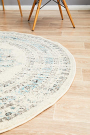 Rhythmic Smooth White Round Rug