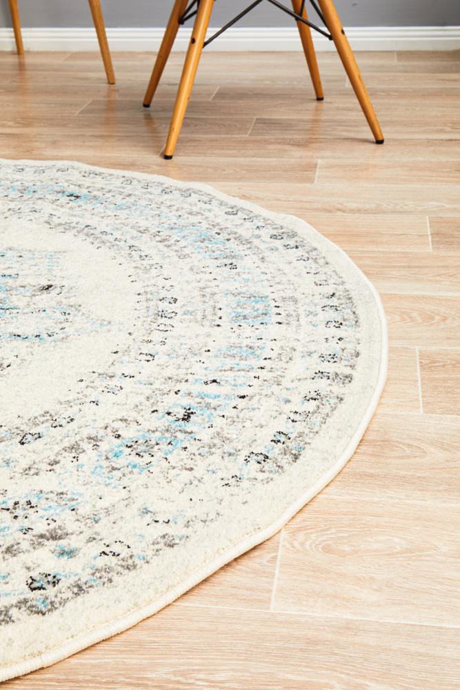Rhythmic Smooth White Round Rug