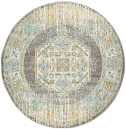 Rhythmic Tuneful Grey Round Rug