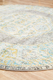 Rhythmic Tuneful Grey Round Rug