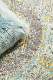 Rhythmic Tuneful Grey Round Rug