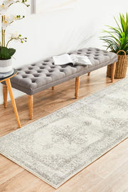 Rhythmic Melodious Silver Runner Rug