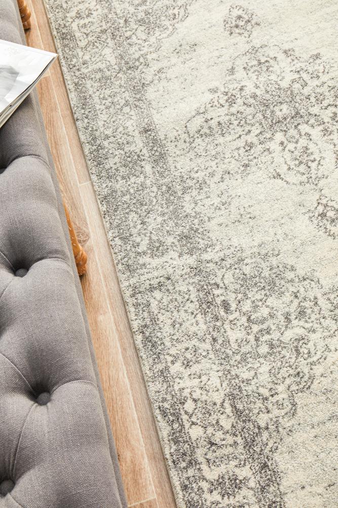 Rhythmic Melodious Silver Runner Rug