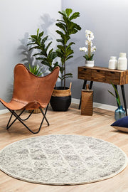 Rhythmic Clear Grey Round Rug