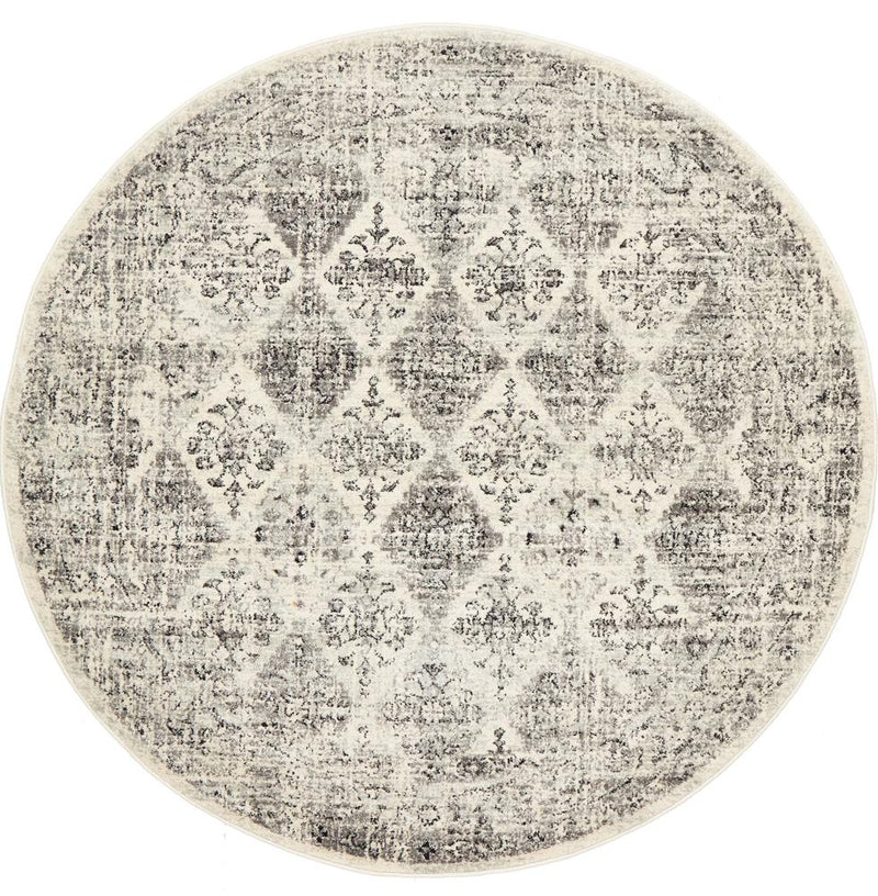 Rhythmic Clear Grey Round Rug