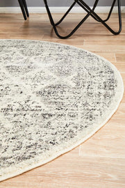 Rhythmic Clear Grey Round Rug
