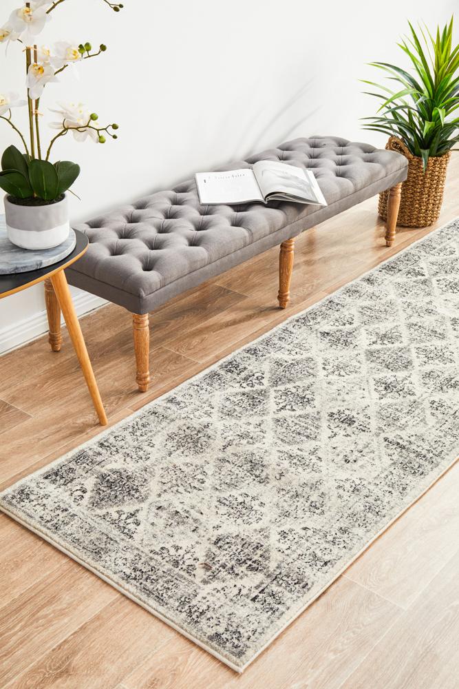 Rhythmic Clear Grey Runner Rug